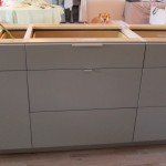 Wide pots and pans drawers. I was testing which length pull looked better.