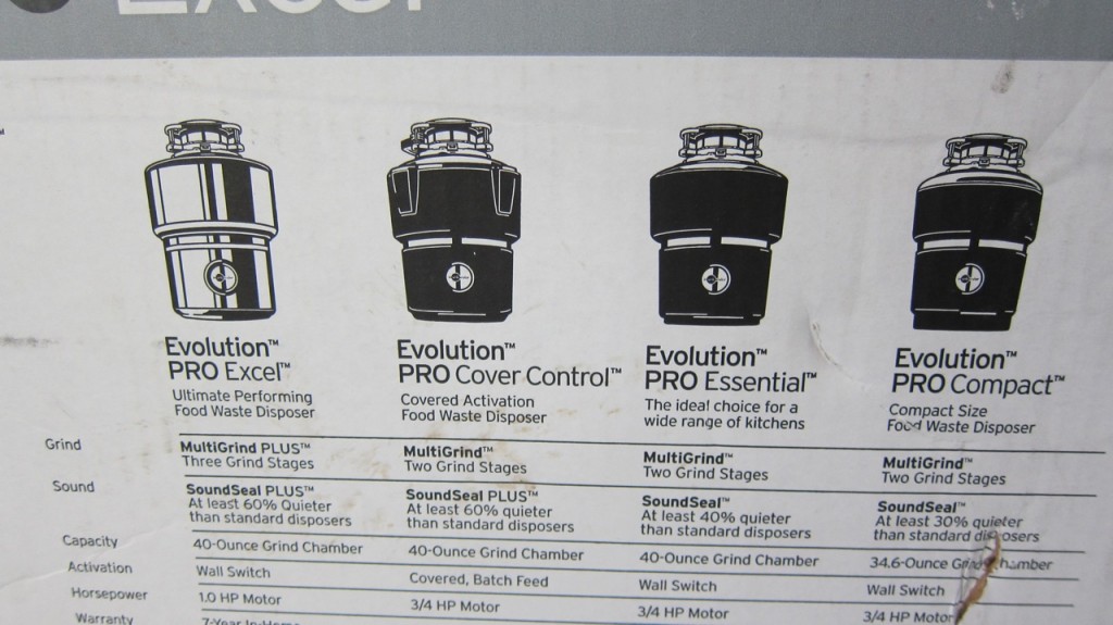 A comparison of this disposal versus it's siblings. We chose this version because of the sound and horsepower